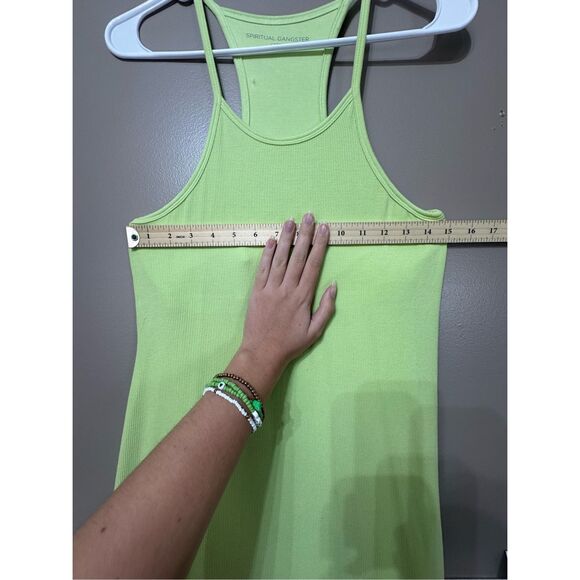 NWT Spiritual Gangster Key Lime Remi Rib Cami Tank Bodycon Mini Dress Women's L - Picture 5 of 9